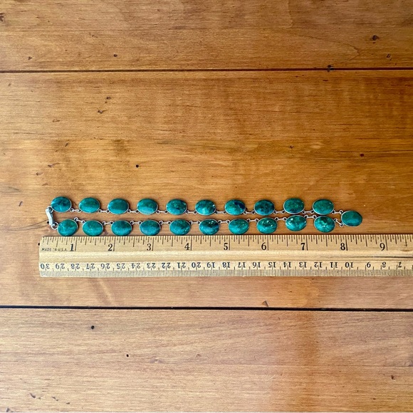 Southwestern Sterling Silver and Malachite Necklace - Picture 7 of 8